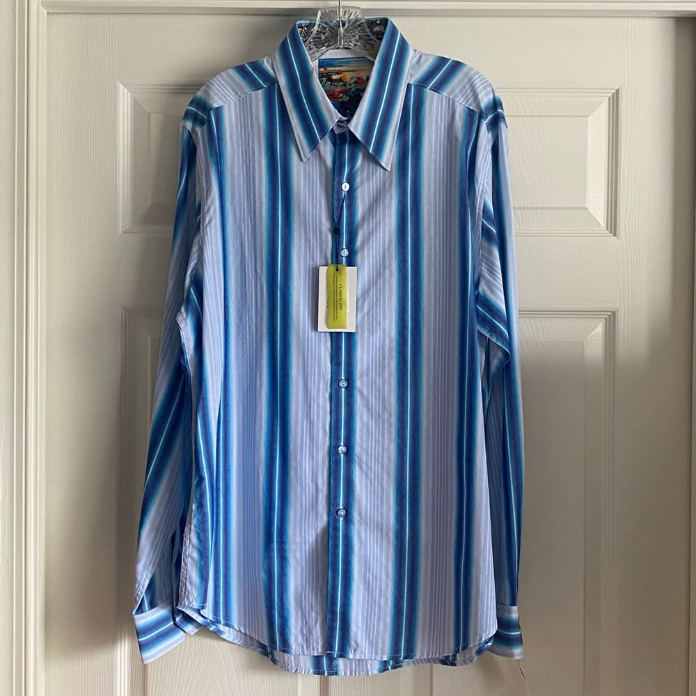 Robert Graham Mens XL shirt. Button with contrast cuff. NTW